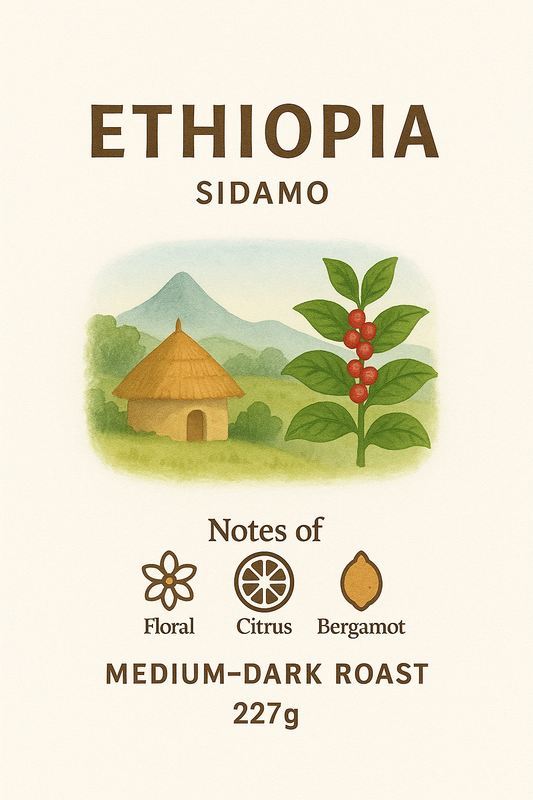 Ethiopia Sidamo – Medium-Dark Roast (227g)